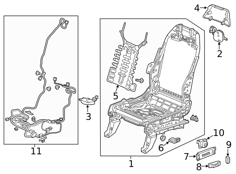 Driver Seat Components for 2020 Honda Odyssey #1