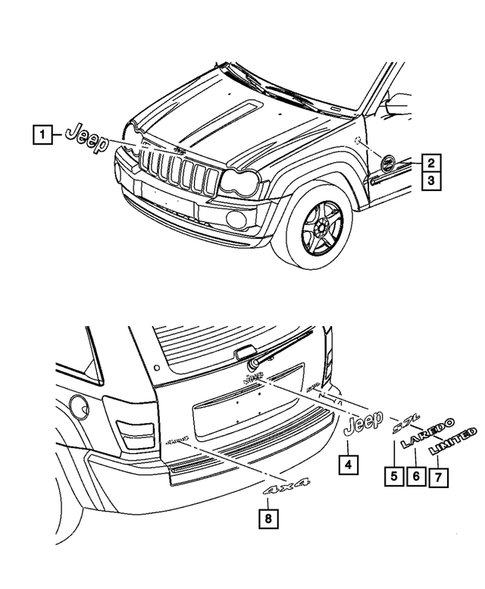 Nameplates for 2005 Jeep Grand Cherokee #0