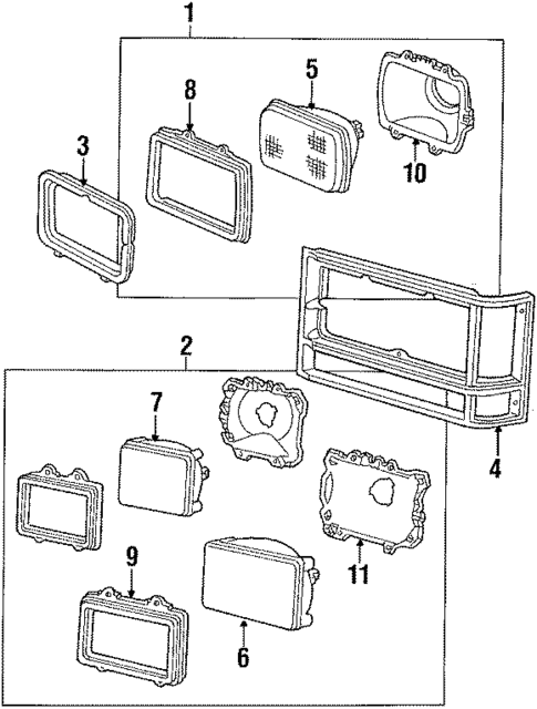 Headlamp Components for 1986 Ford LTD #1