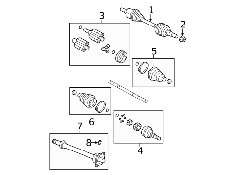 Axle Shaft & Joints for 2017 GMC Acadia Limited #0