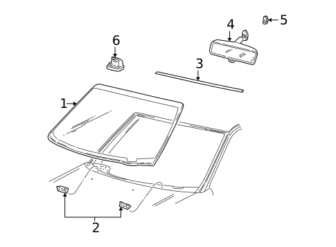 Glass - Windshield for 2002 Lincoln Blackwood #0