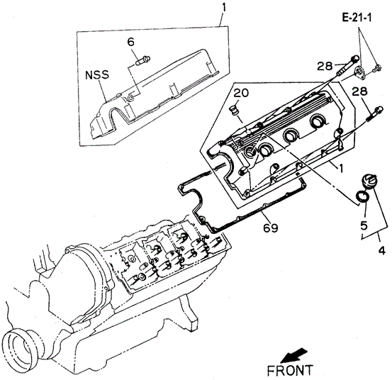 Cylinder Head Cover for 1997 Honda Passport #0