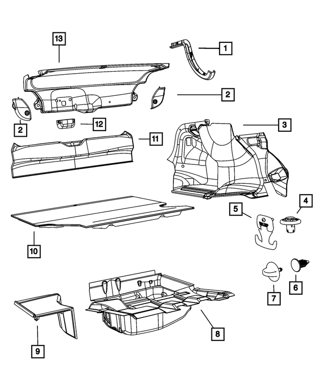 1RJ32DX9AD - Interior Trim: Lamp Opening Cover, Right for Mopar Image image