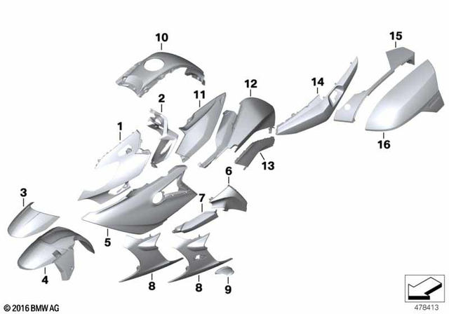 46638414281 - : Tank Trim, Left for BMW-Motorrad Image