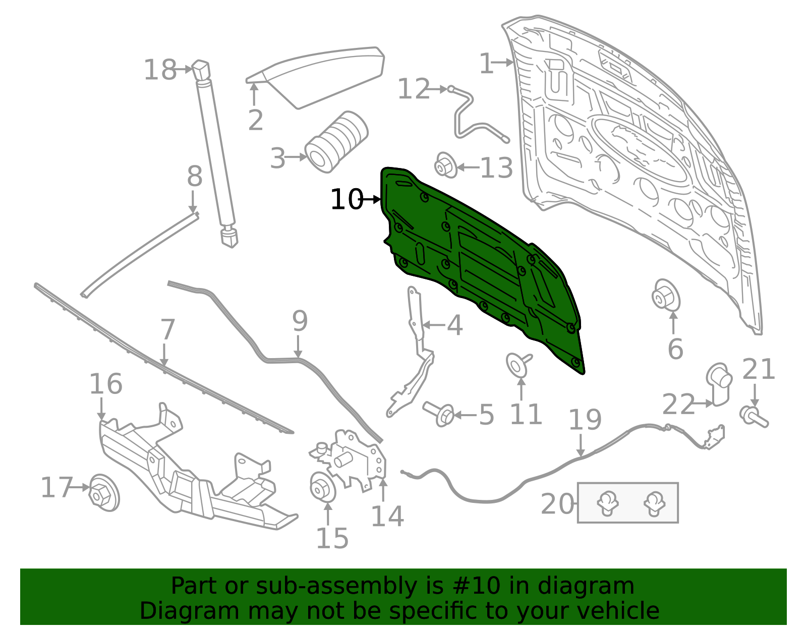 PR3Z-16738-A - Hood Insulation Pad - Eastgate Ford Parts