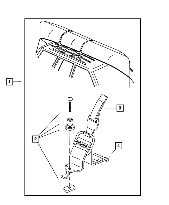 5016510AA - Mopar Accessories - Component Parts: Cargo Tie Down Bracket for Mopar Image image