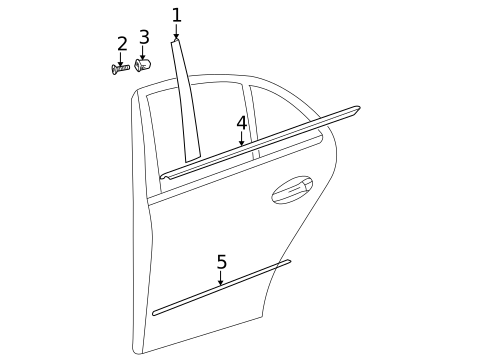 Exterior Trim - Rear Door for 2011 Mercedes-Benz E63 AMG #0