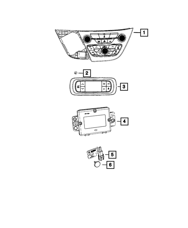 68666595AE - : A/C And Heater Module, Front for Mopar Image