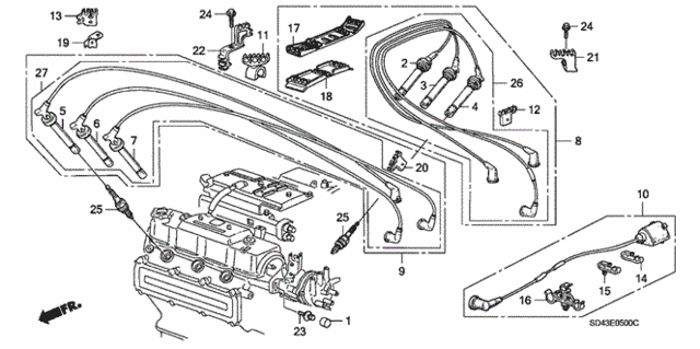 High Tension Cord for 1990 Acura Legend #1