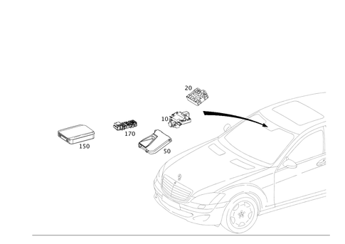 Sensors, Camera and Switch Behind Windshield for 2006 Mercedes-Benz S600 #0