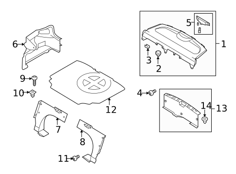 Interior Trim - Rear Body for 2010 Kia Forte Koup #0