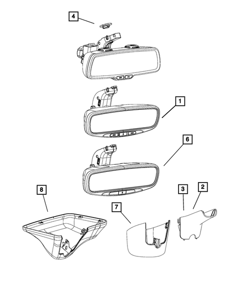 Glass and Interior Rear View Mirror for 2018 Dodge Durango #0