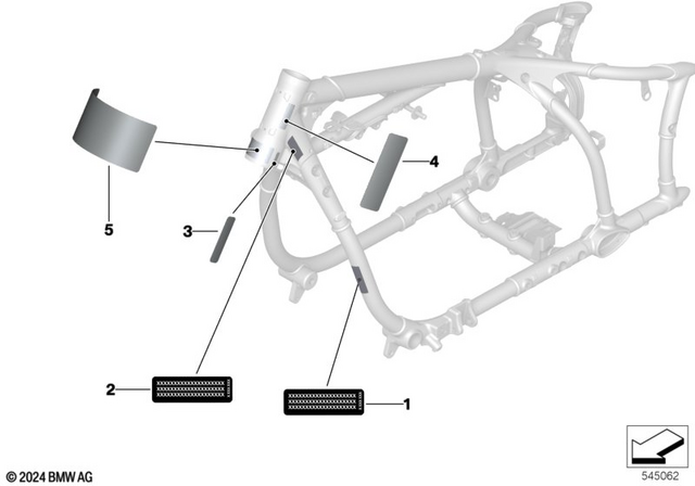 71221543007 - Parts and Accessories for Engine / Chassis: Label "Noise Instruction" - Usa/canada for BMW-Motorrad Image