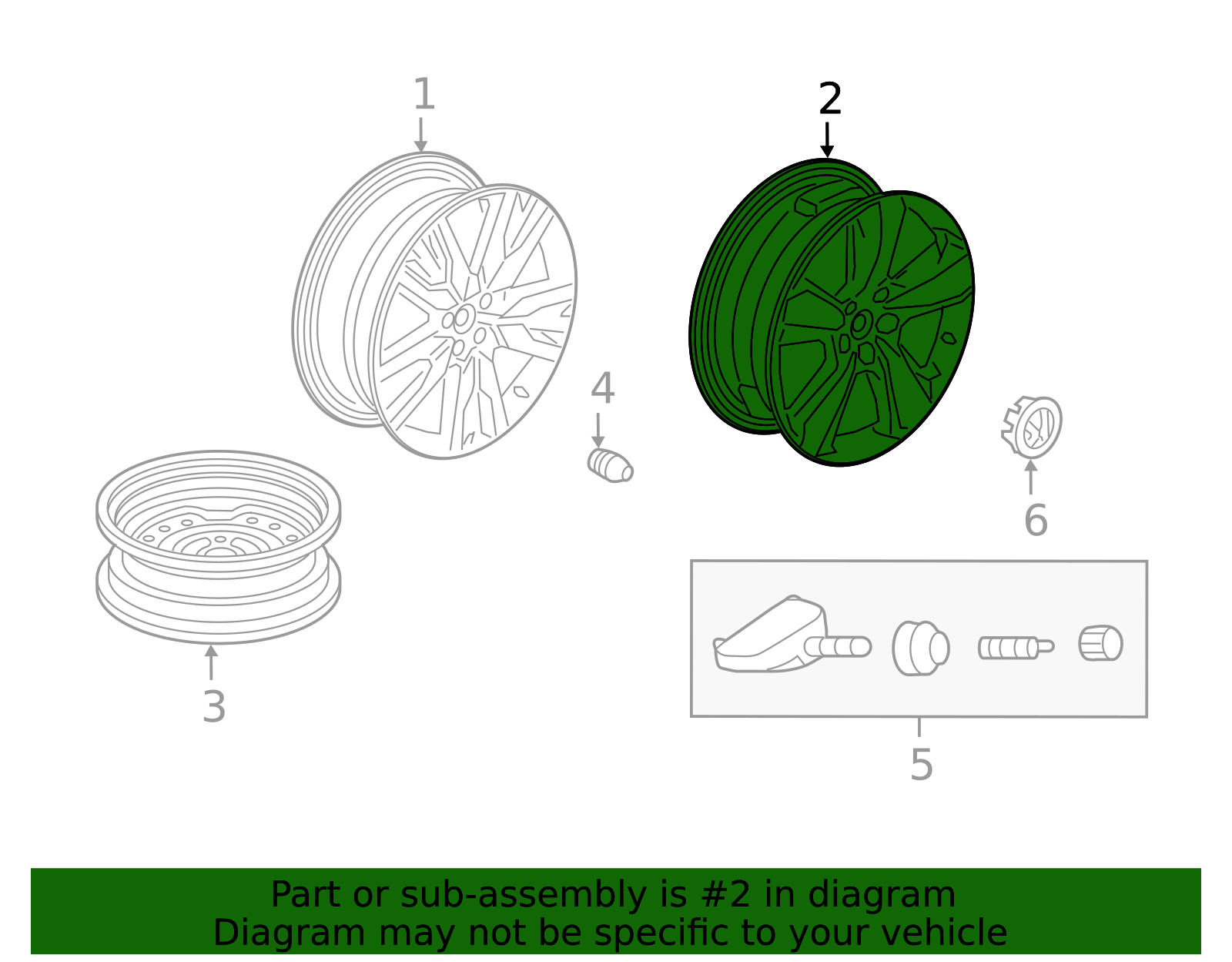 【529】 42800-TGS-A10 - 20-Inch 5-Spoke Gloss Black Alloy Wheels