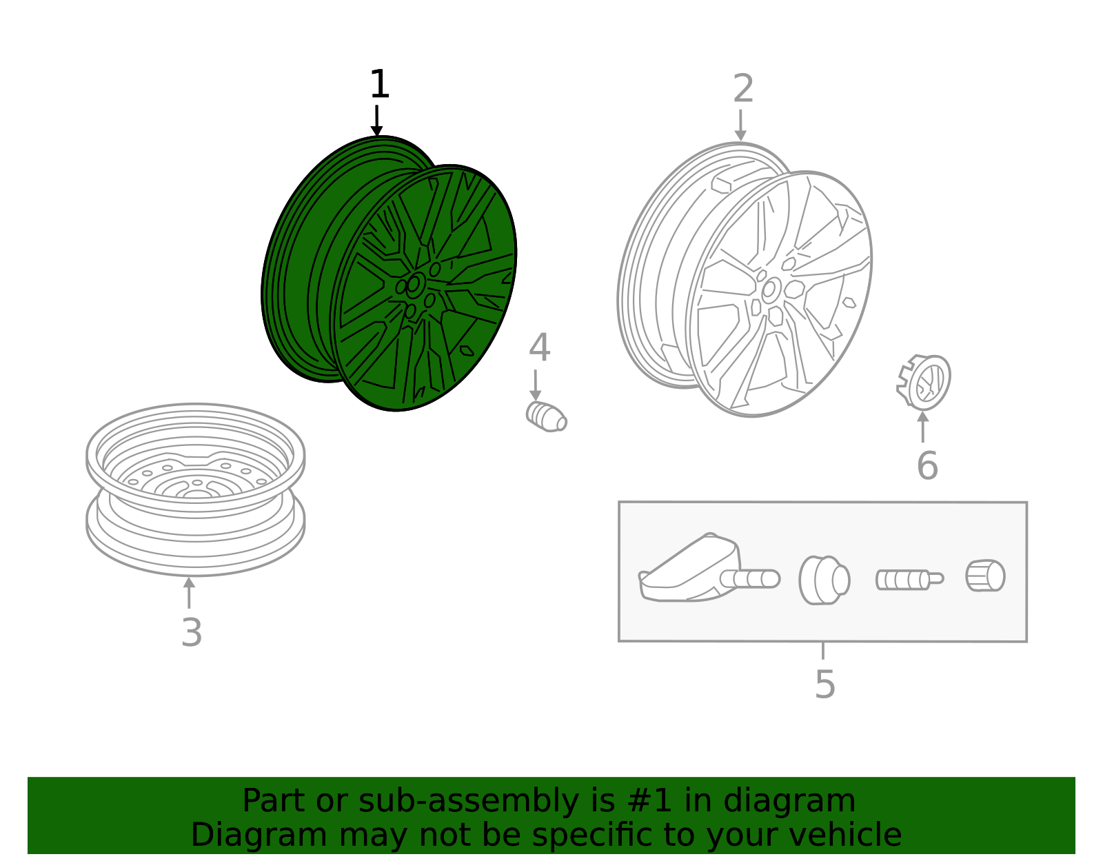 42700-TGS-A62 - 20-Inch Split-Spoke Pewter Gray Alloy Wheels