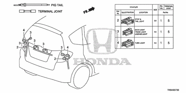 Electrical Connectors (RR.) for 2013 Honda Fit #0