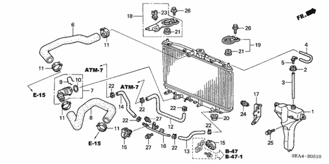 Radiator Hose - Reserve Tank for 2004 Acura TSX #0