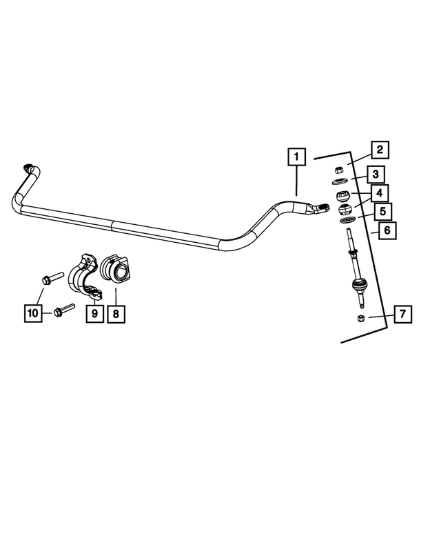 52855340AA - Front Suspension: Stabilizer Bar Grommet Retainer for Mopar Image image
