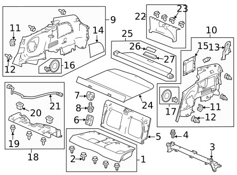 Interior Trim - Rear Body for 2012 Honda CR-Z #0