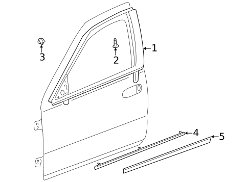 Exterior Trim - Front Door for 2002 Cadillac Seville #0