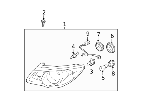 Headlamp Components for 2007 Hyundai Elantra #0