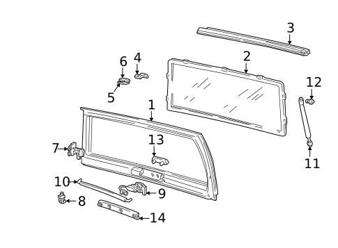 Gate & Hardware for 1994 GMC Safari #0