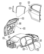 4814629AF - Doors and Related Parts: Rear Door Glass Channel, Left for Mopar Image