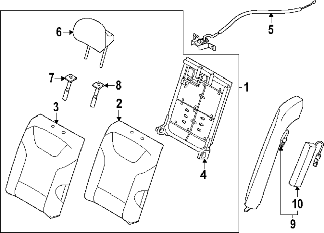 89300GG120D21 - : Seat Back Assembly for Kia Image