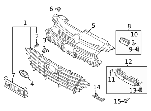 Grille & Components for 2023 Hyundai Sonata #0