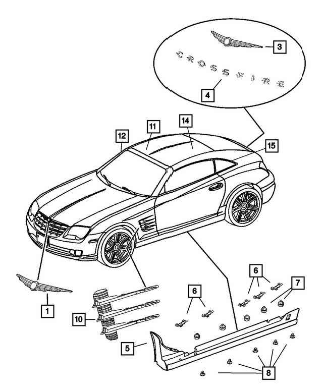 « 5142255AA – Exterior  Ornamentation : Plaquette D`identificatio pour Mopar Image »