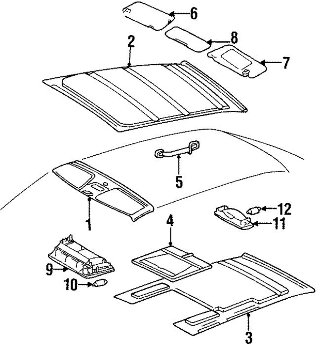 1248200501 - Body: Dome Lamp for Mercedes-Benz Image