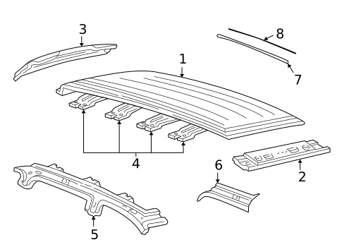 Roof & Components for 2005 Ford Freestar #0