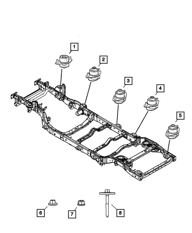 68373085AA - Frames and Bumpers: Body Hold Down Insulator for Mopar Image