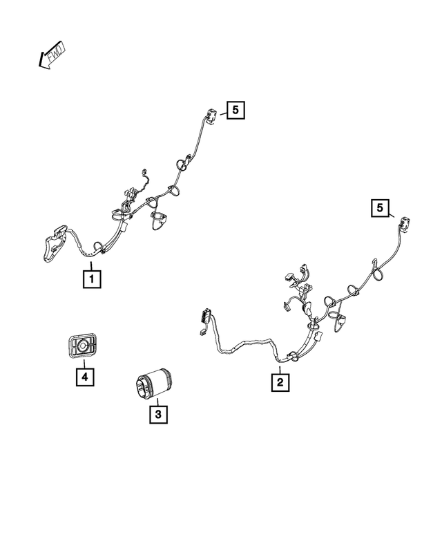 68422220AC - Electrical: Front Door Wiring for Ram: ProMaster 1500, ProMaster 2500, ProMaster 3500 Image