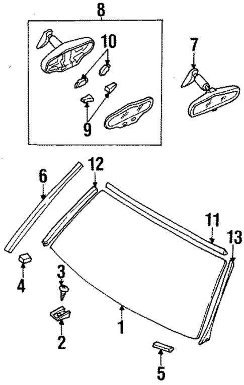 Glass - Windshield for 2004 Isuzu Rodeo #0
