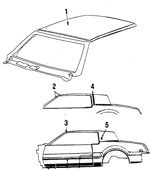 Roof & Back Glass for 1984 Oldsmobile Toronado #0