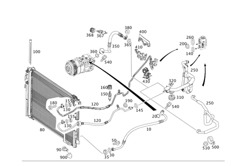 Refrigerant Line Routing for 2014 Mercedes-Benz C350 #0