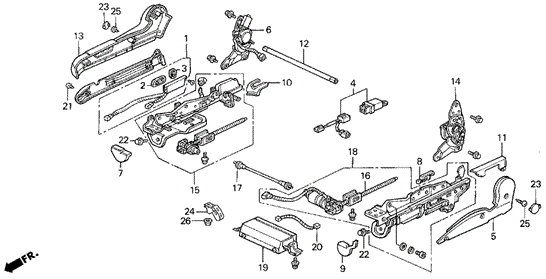 Right Front Seat Adjuster (Power) (89-90) (LS) for 1990 Acura Legend #0