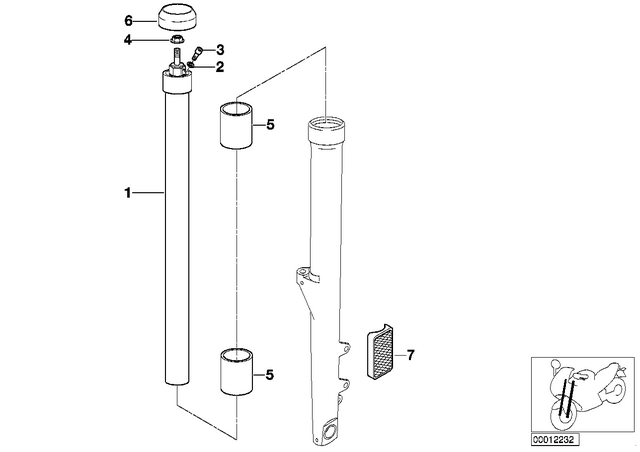 31422331830 - Front Axle, Front Suspension: Stanchion -  for BMW-Motorrad Image