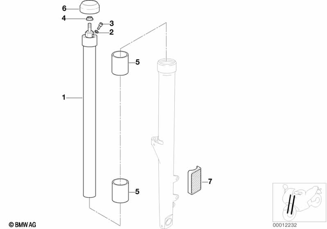 31422331830 - Front Axle, Front Suspension: Stanchion -  for BMW-Motorrad Image