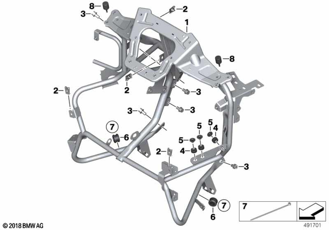 46638556395 - Frame and Mounting Parts: Trim Bracket, Front -  for BMW-Motorrad Image image