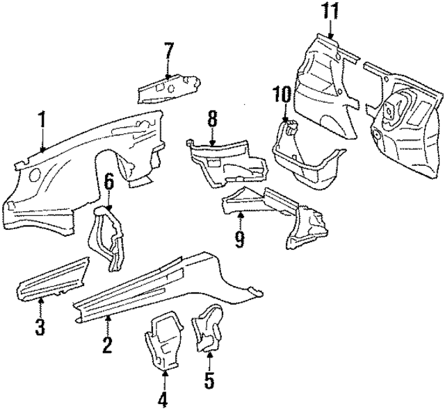 1246201750 - Body: Apron Panel for Mercedes-Benz Image