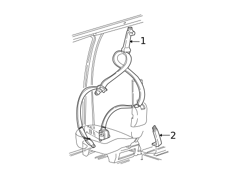 Front Seat Belts for 1998 Ford E-250 Econoline #0