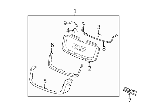 Grille & Components for 2009 GMC Envoy #0