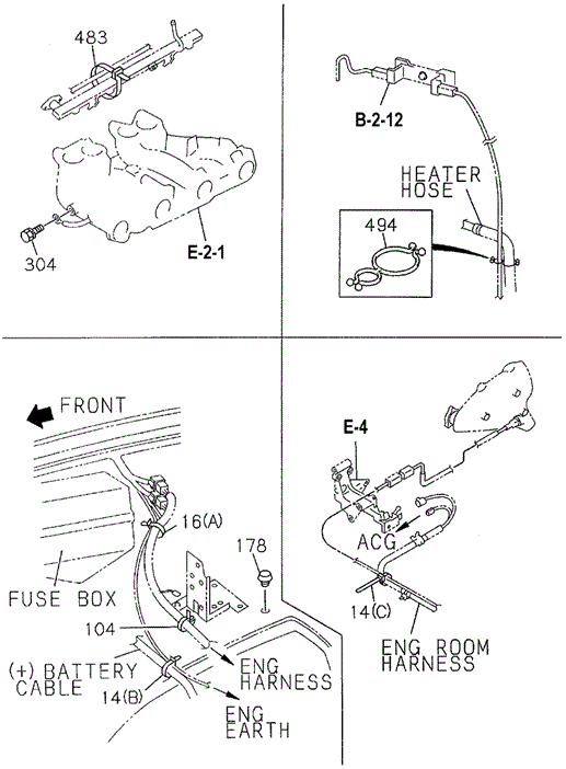 Wiring Harness Clips (DX) for 1995 Honda Passport #0