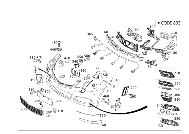 2128851774 - Exterior Detachable Parts: Trim Molding for Mercedes-Benz: E250, E350, E400, E550, E63 AMG, E63 AMG S Image