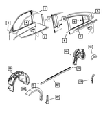 68040034AE - Exterior Ornamentation: Front Door Belt Weatherstrip, Right Inner for Mopar Image image