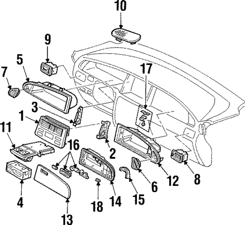 Instrument Panel Components for 1998 Isuzu Oasis #1