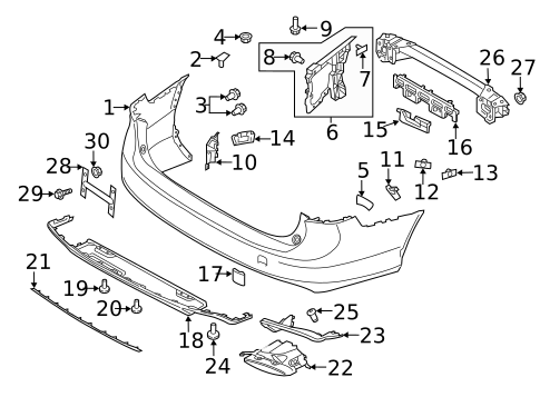 Bumper & Components - Rear for 2018 Volvo V90 #0