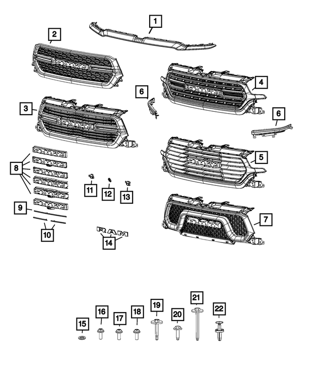 « 68404850AA – Exterior Ornamentation : Radiateur Calandre pour Mopar Image »